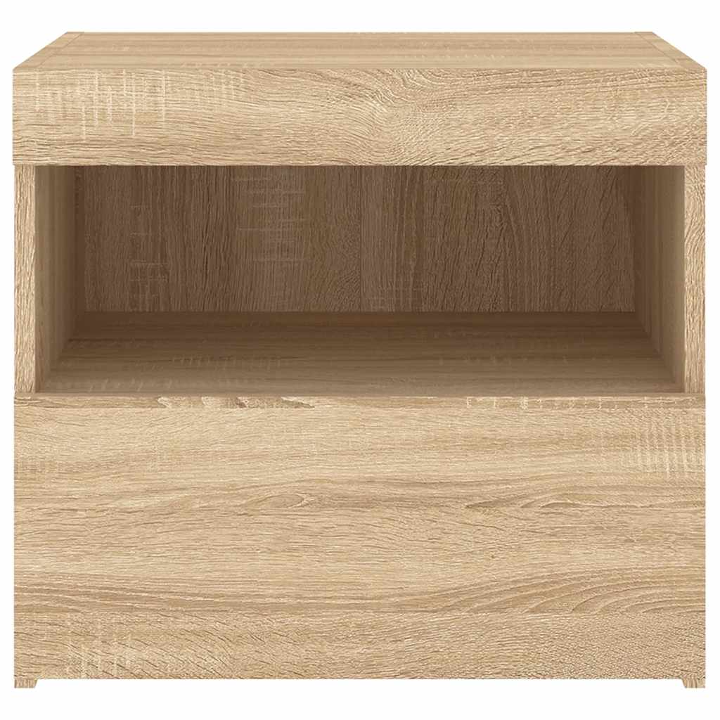 Nachttisch mit LED-Leuchten Sonoma-Eiche 50x40x45 cm